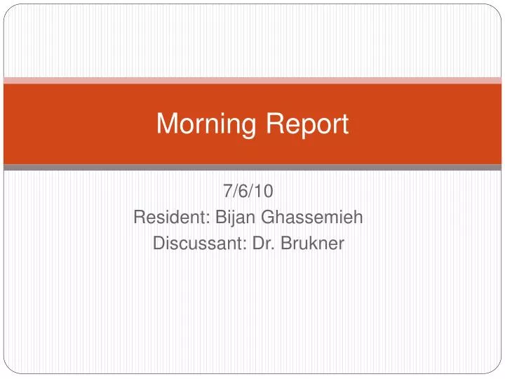 morning report case presentation example