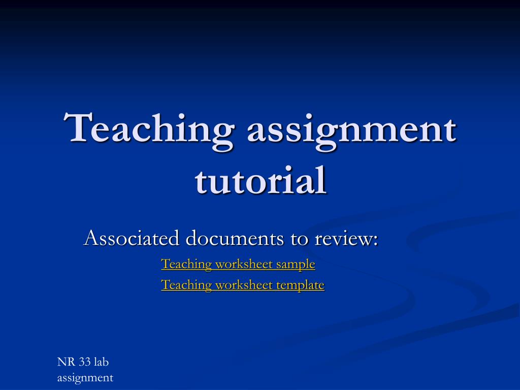 teaching assignment ne demek