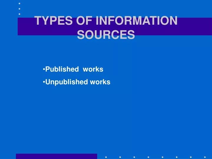 types of information sources n.