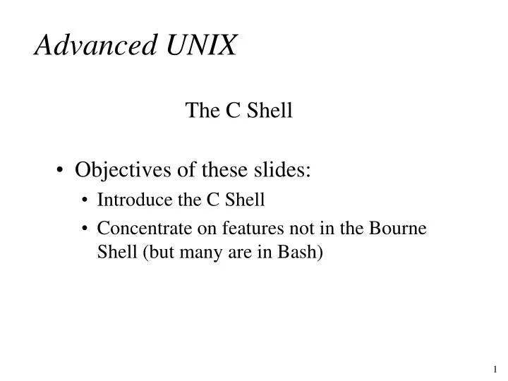 advanced unix n.