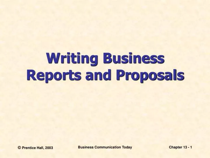 writing business reports and proposals