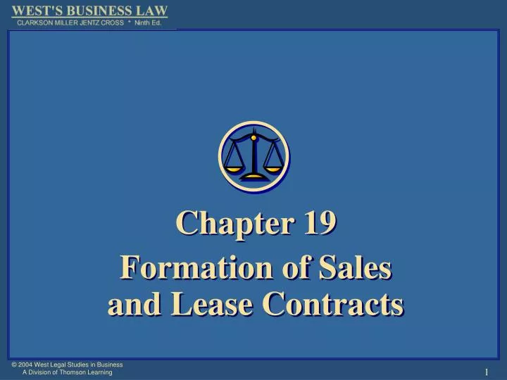 chapter 19 formation of sales and lease contracts n.