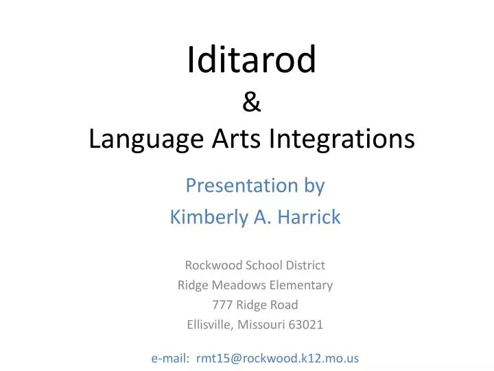 iditarod language arts integrations n.