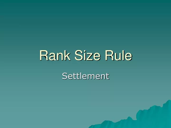 rank size rule n.