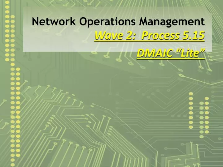 network operations management n.