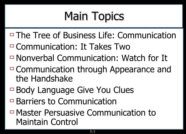 nonverbal communication topics
