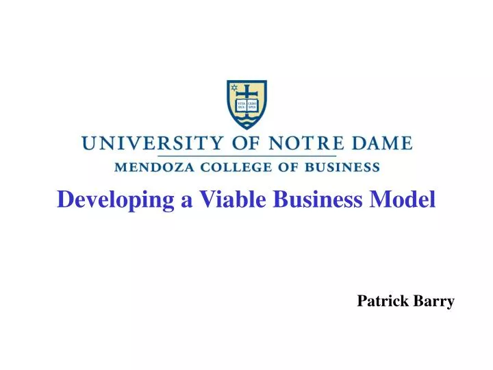developing a viable business model n.