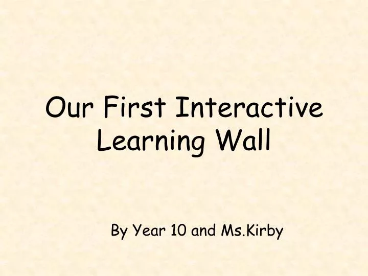 our first interactive learning wall n.