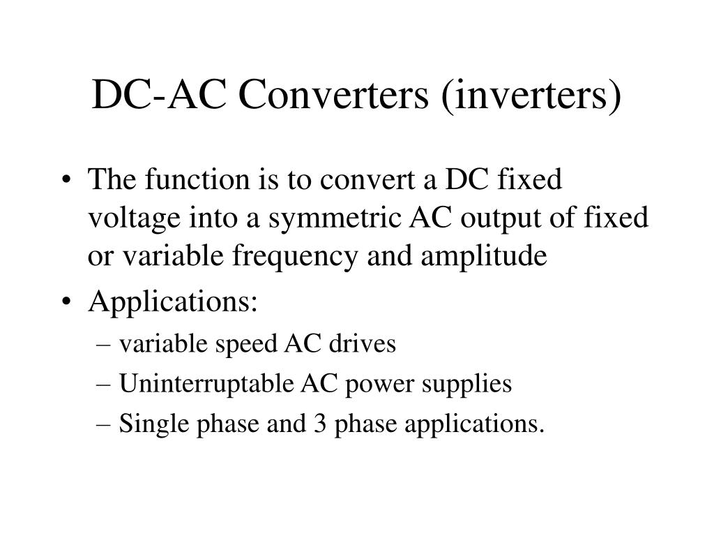 DC/DC converters and DC/AC inverters