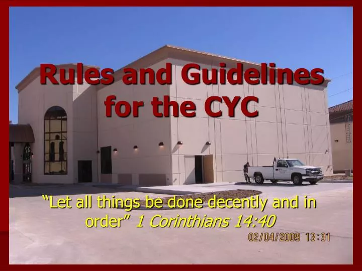 rules and guidelines for the cyc n.