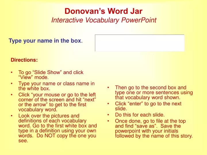 ppt donovans word jar interactive vocabulary powerpoint word with jar