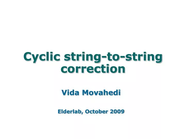 cyclic string to string correction n.