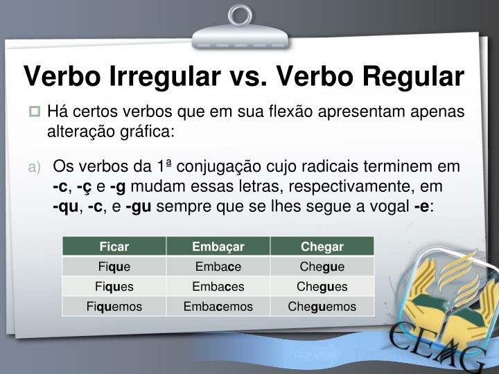 Ppt Verbos Regulares E Irregulares Powerpoint Presentation Free Download Id 572424