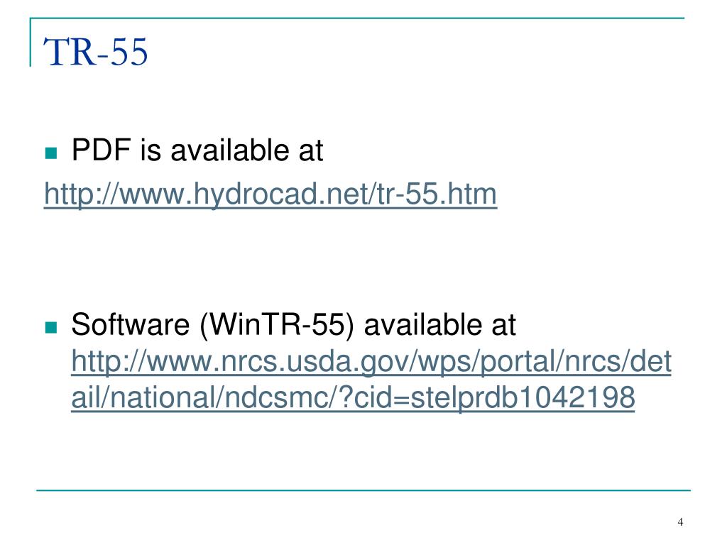 PPT - TR-55 Urban Hydrology for Small Watersheds PowerPoint