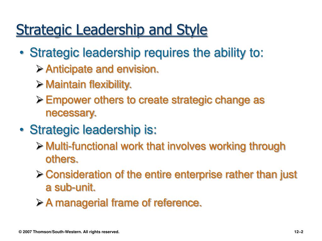 A Definition Of Strategic Leadership