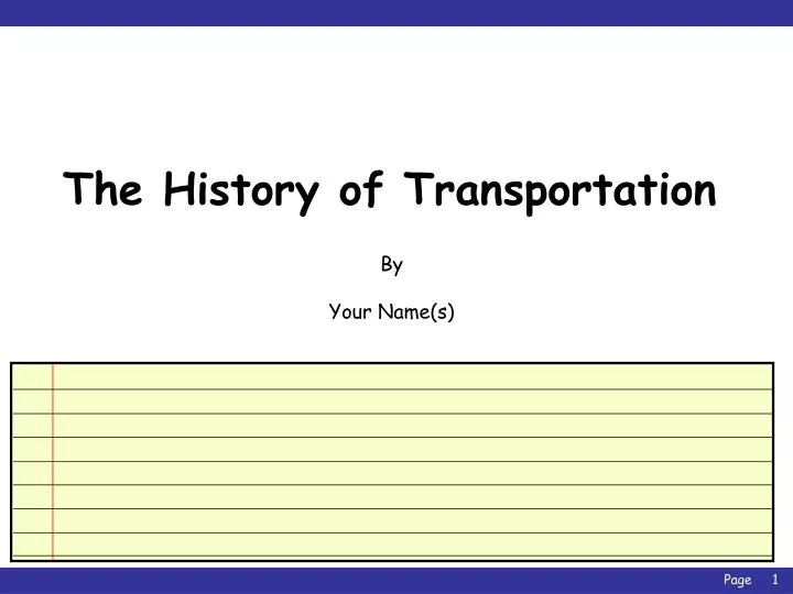 history of transportation powerpoint presentation