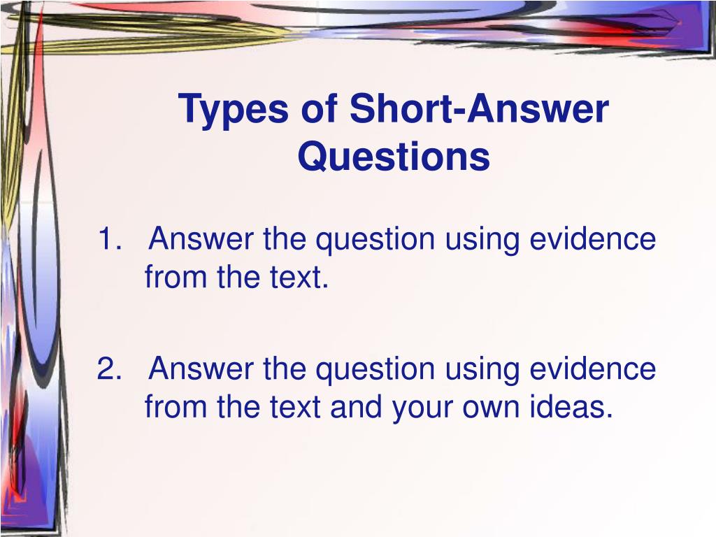 short answer questions definition