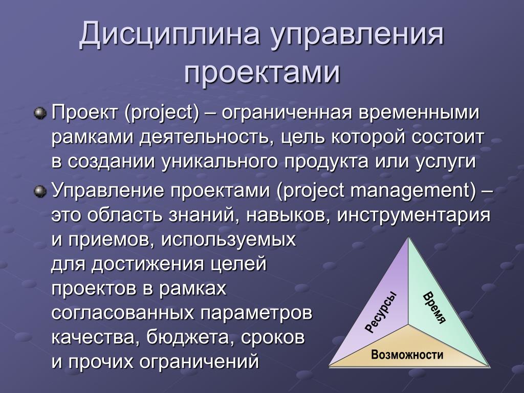 Необходимость в самостоятельной дисциплине управление проектами была создана