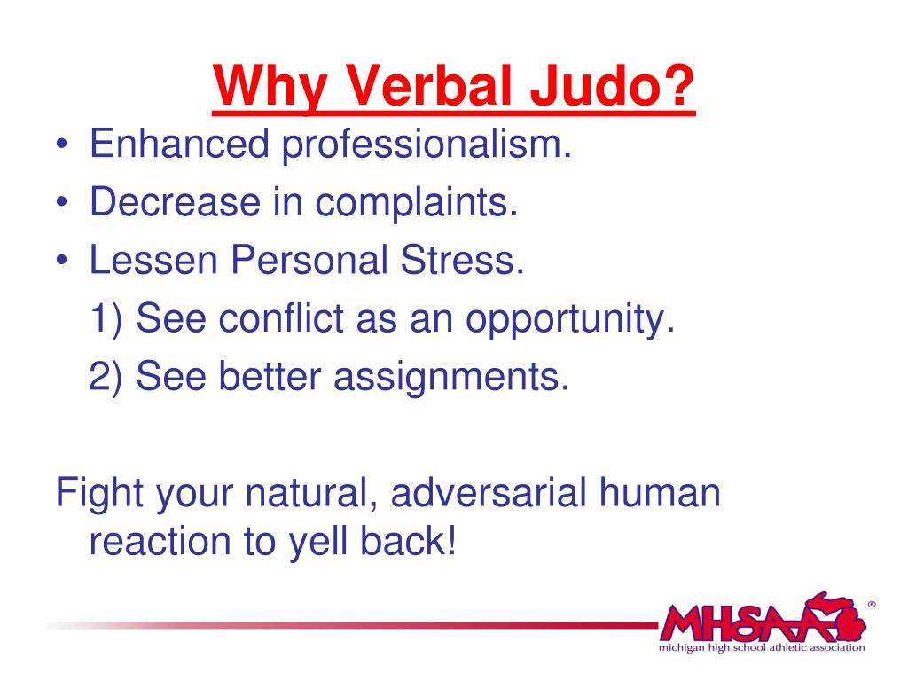 PPT The Art of Verbal Judo 1661 Ramblewood Drive East Lansing, MI