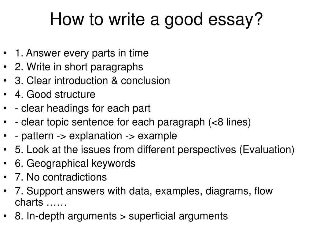 PPT - How to write a good geography essay? PowerPoint Presentation