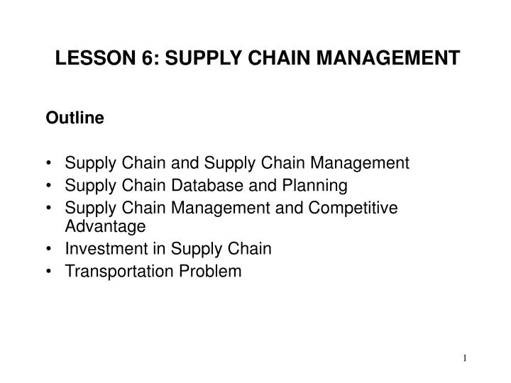 lesson 6 supply chain management n.