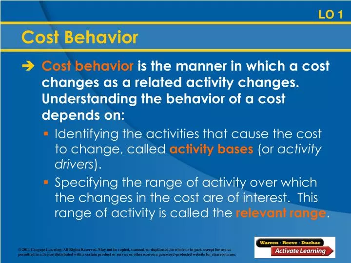 cost behavior n.