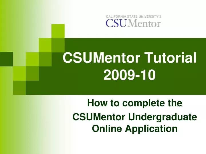 csumentor tutorial 2009 10 n.