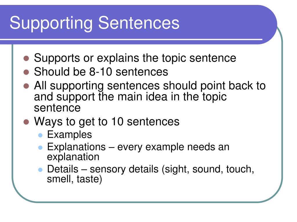 Writing Topic Sentences Nad Supporting Details Worksheets