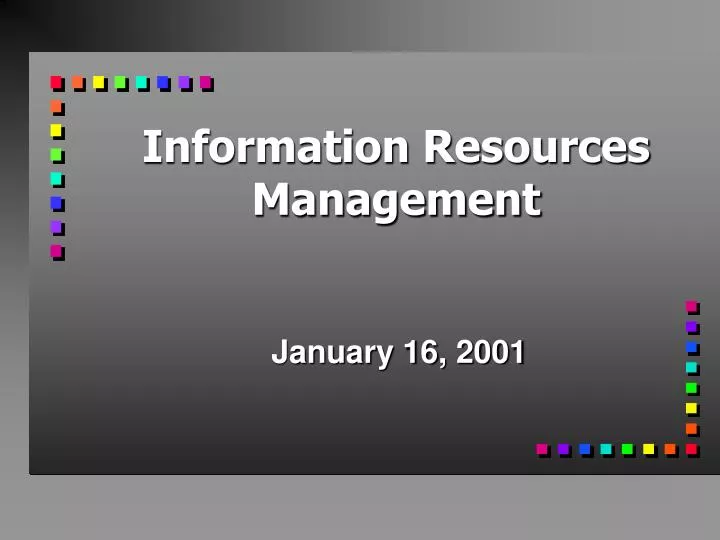 information resources management n.