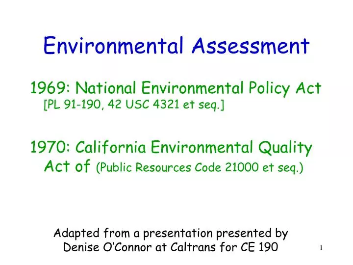 environmental assessment n.