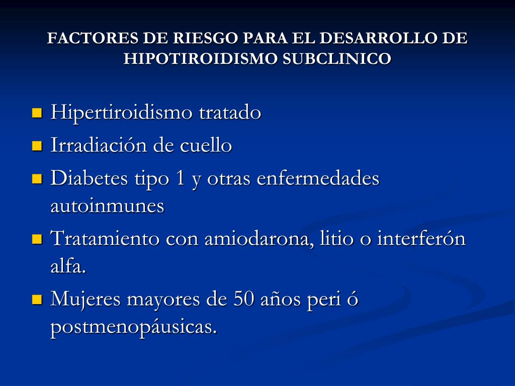 Tratamiento del hipotiroidismo subclinico