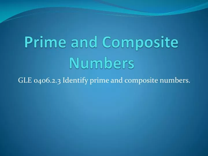 prime and composite numbers n.