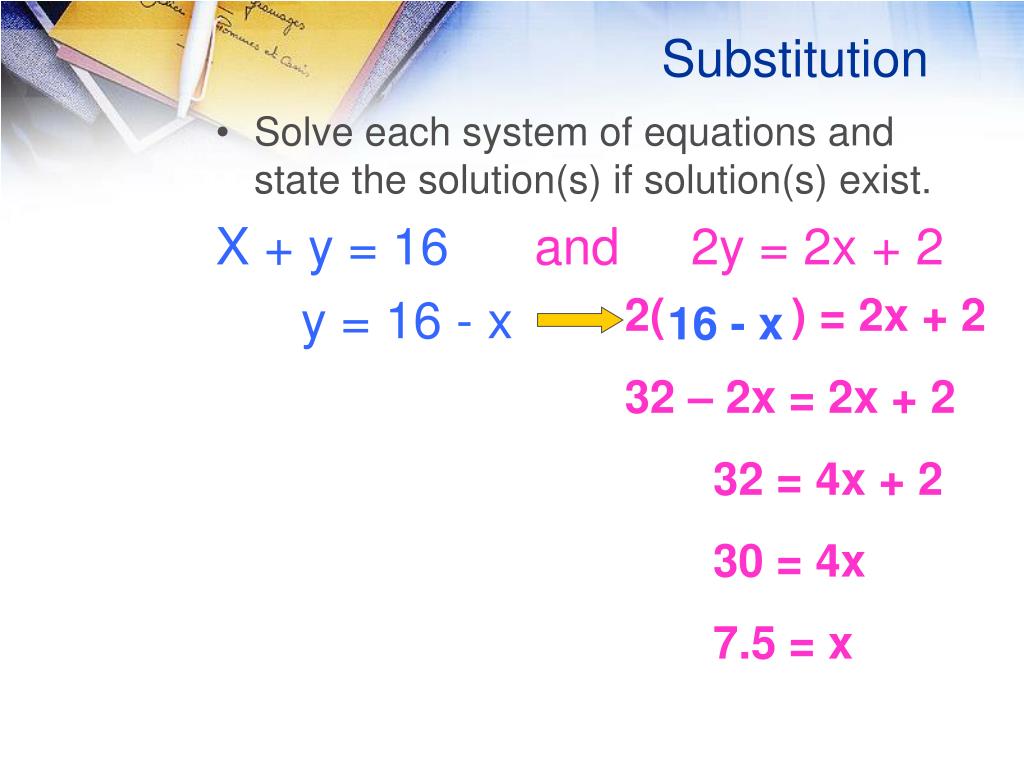 solve a system of equations using substitution word problems calculator