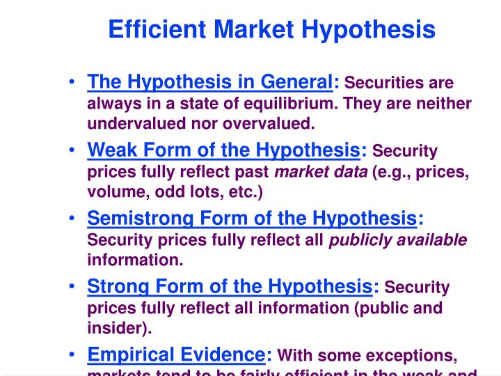 emh weak form thesis Rational expectations, the efficient market hypothesis, and the santa fe artificial stock market model leigh tesfatsion department of economics iowa state university. emh weak form thesis Rational expectations, the efficient market hypothesis, and the santa fe artificial stock market model leigh tesfatsion department of economics iowa state university.