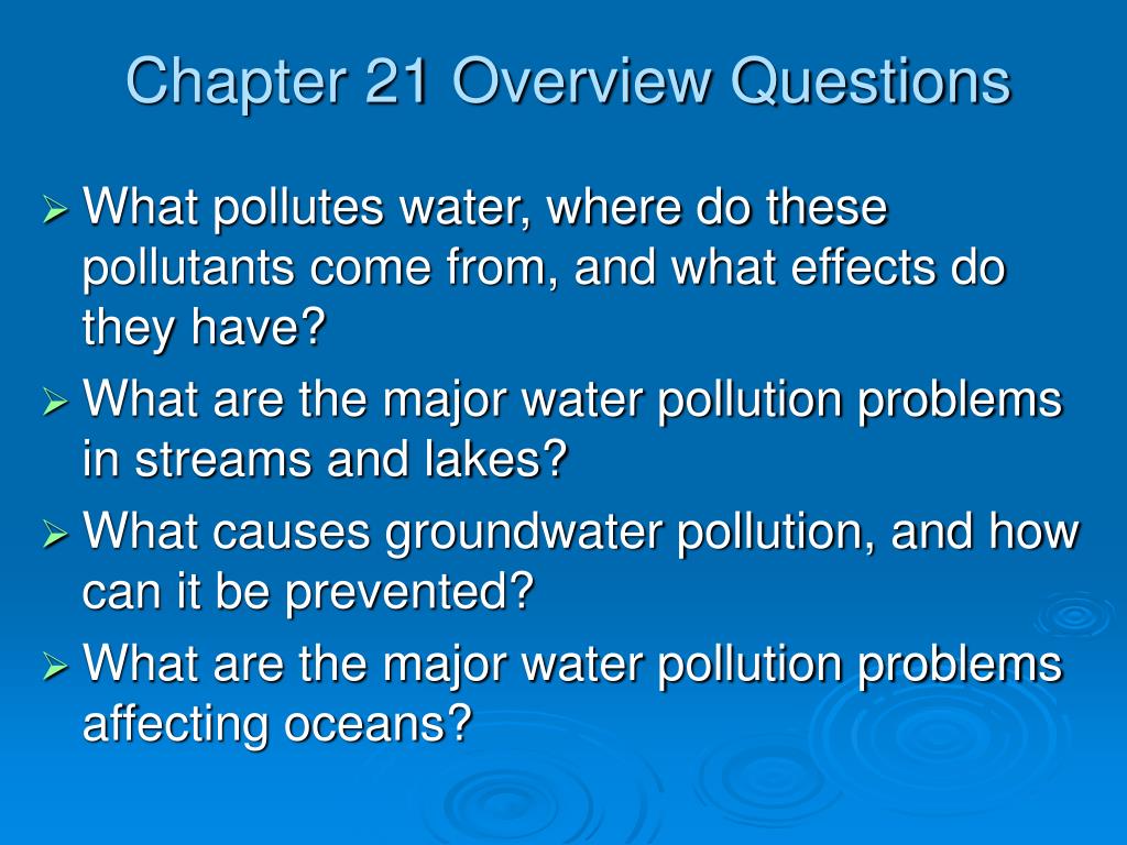 research questions about water pollution