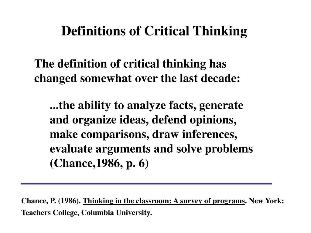 define the term critical thinking
