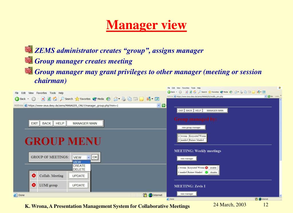 presentation management system