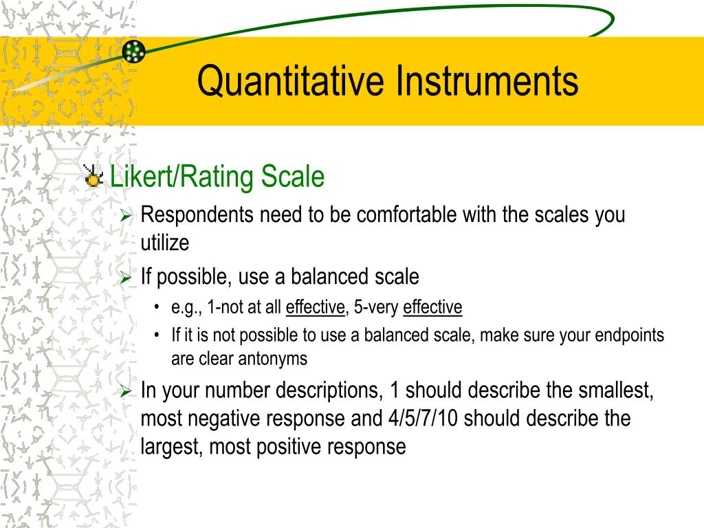 quantitative research instrument sample