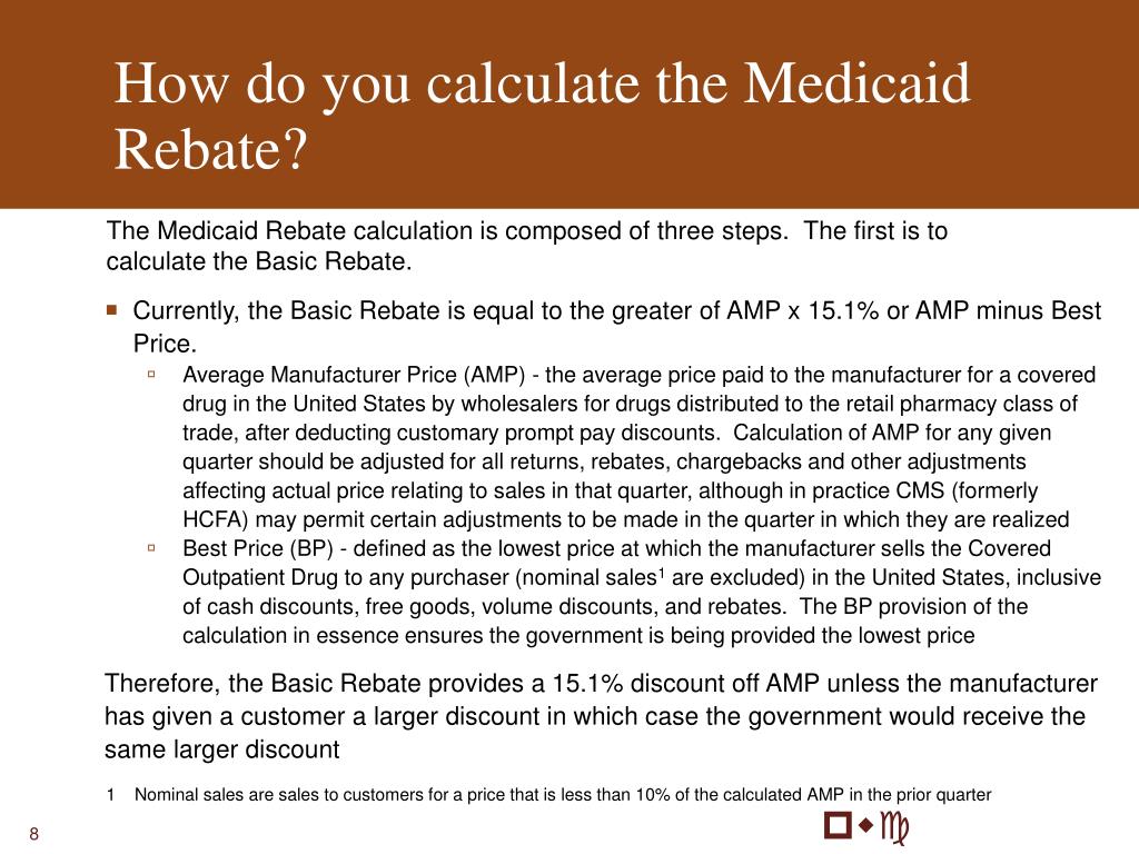 Medicaid Rebate Calculation