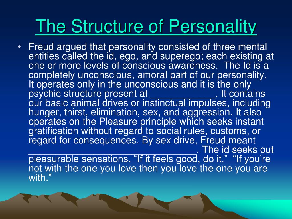 make an essay explaining the three structure of personality