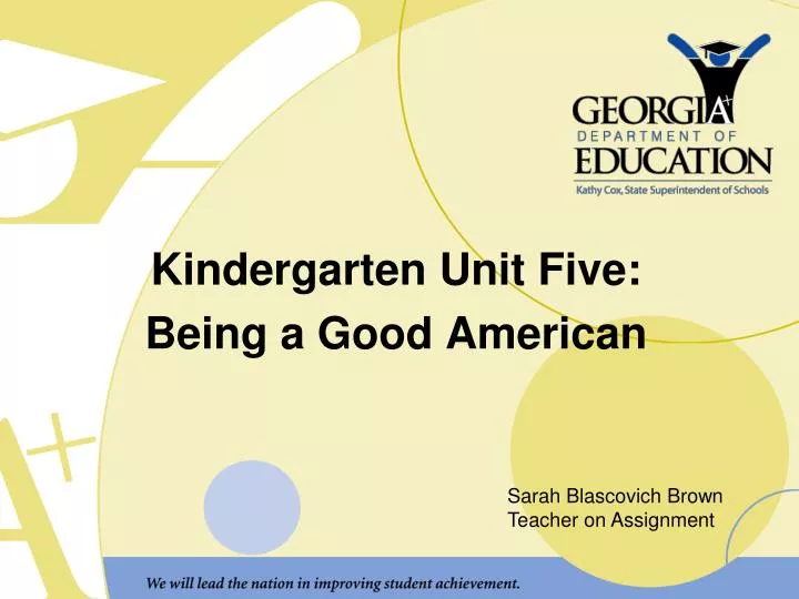 kindergarten unit five being a good american n.
