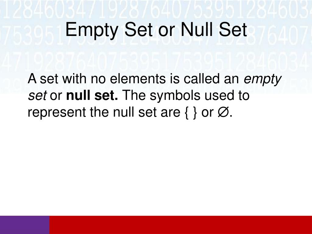 Empty Set Or Null Set And Equal Sets (video lessons, examples and