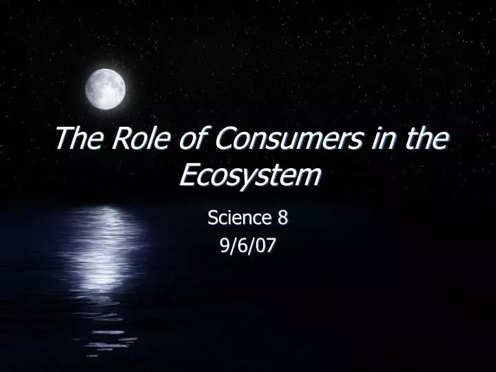 the role of consumers in the ecosystem n.