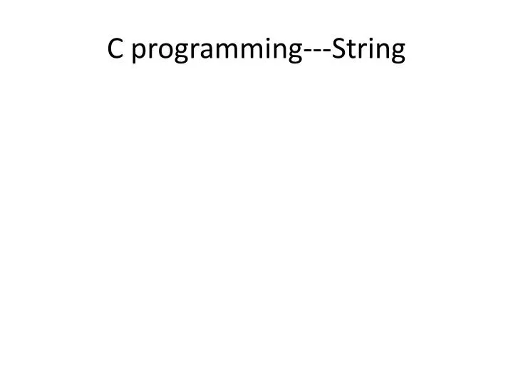 c programming string n.