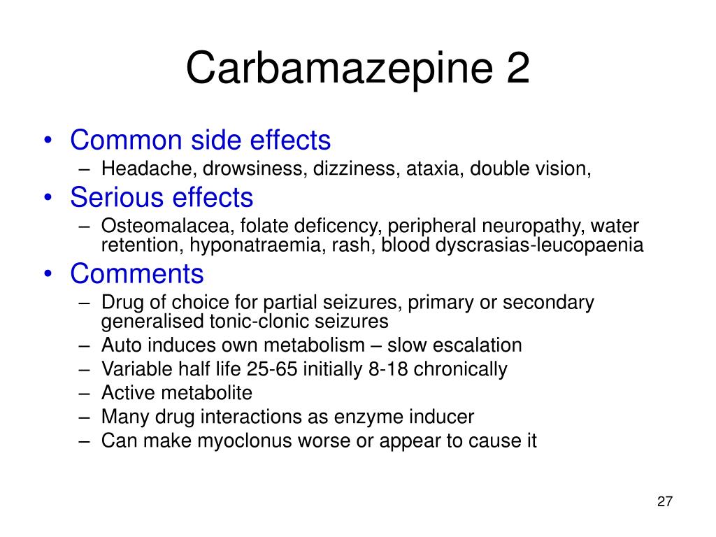 carbamazepine toxicity side effects