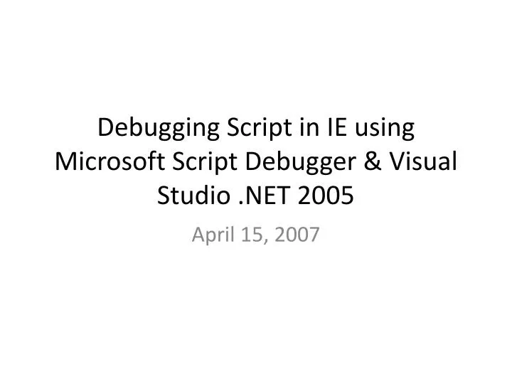 Microsoft script debugger for qtp 11 download masdeli