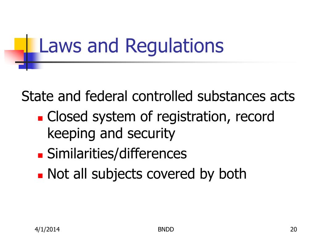 PPT Controlled Substances Laws and Regulations Overview for