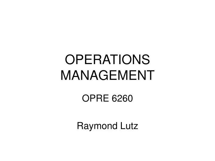 operations management n.