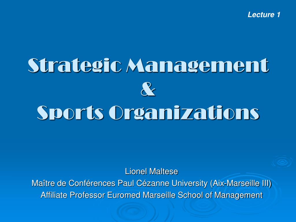 managing sport organizations
