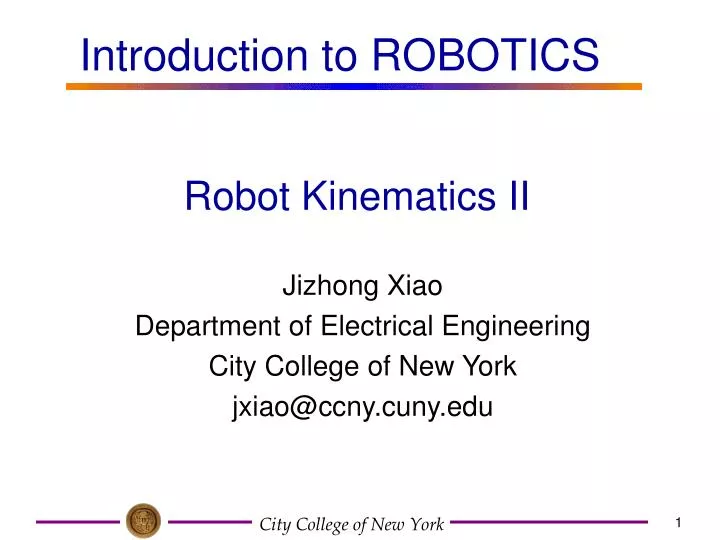 robot kinematics ii n.